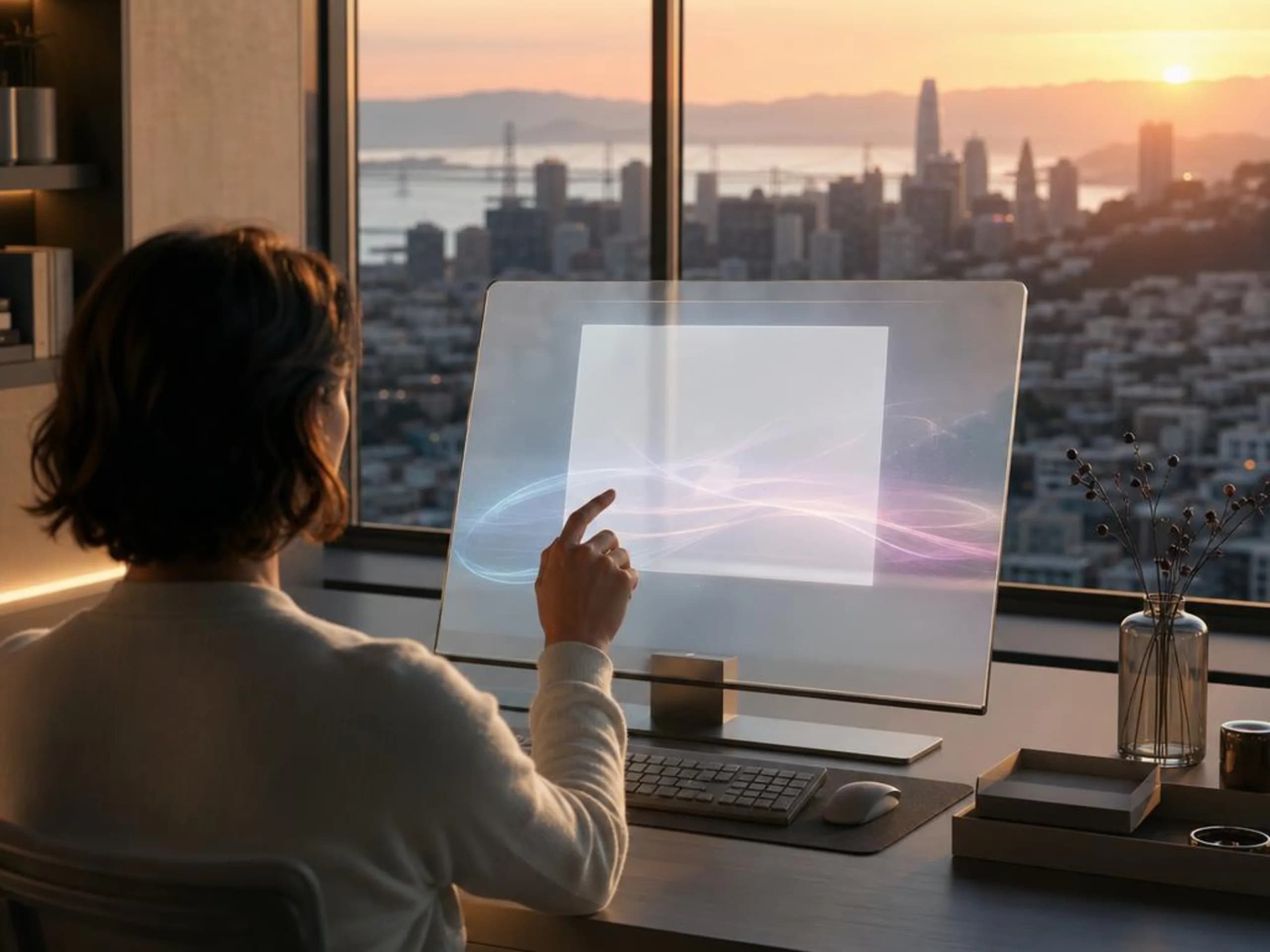 Conceptual operator reviewing an invitation draft at a desk before any outreach is sent.